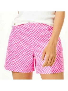 Lilly Pulitzer Pink Gingham Arabeth Stretch Shorts